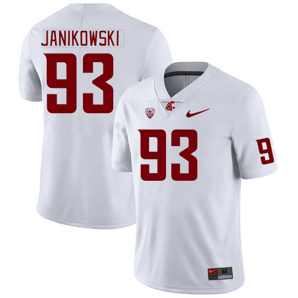 Washington State Cougars #93 Jack Janikowski College Football Jerseys Stitched Sale-White